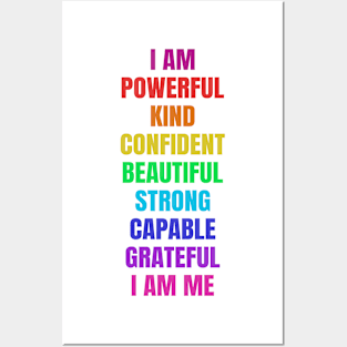 I Am Powerful Kind Confident Beautiful Strong Capable Grateful I Am Me Posters and Art